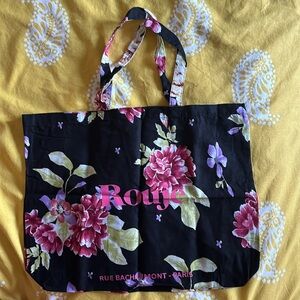 Rouje black floral tote